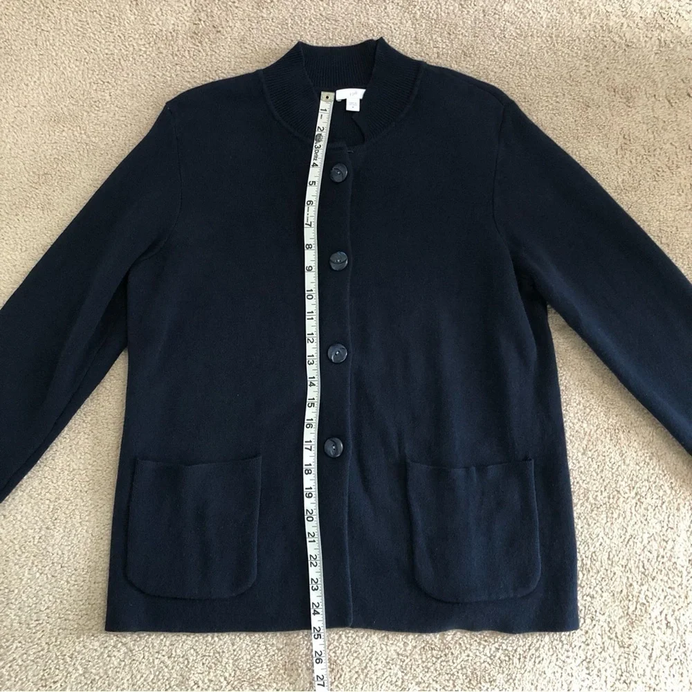 J. Jill Navy Knit Button Front Cardigan Sweater Medium